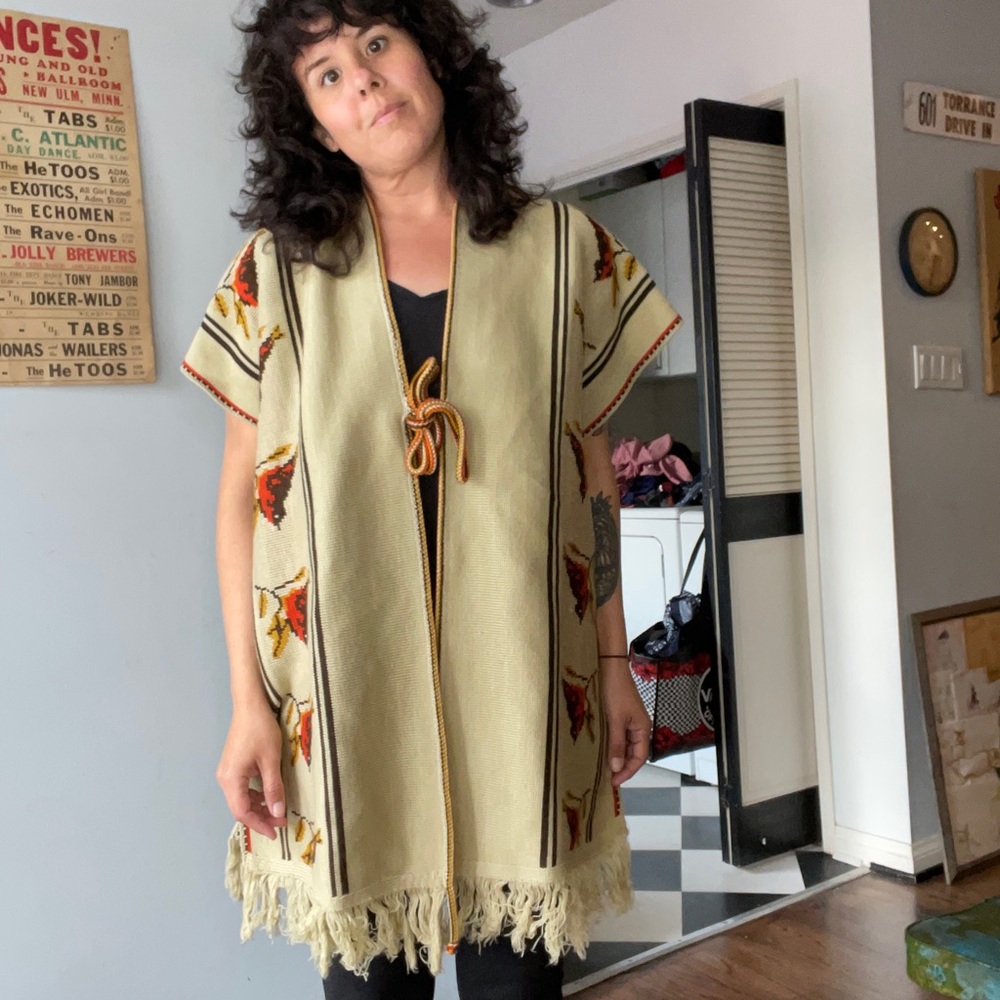1970s Southwestern Sweater Poncho